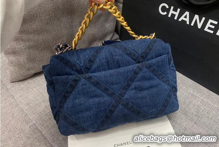 Cheap Chanel 19 In Fabric with Gold-Tone And Silver-Tone & Ruthenium-Finish Metal AS1160 Denim Blue 2026