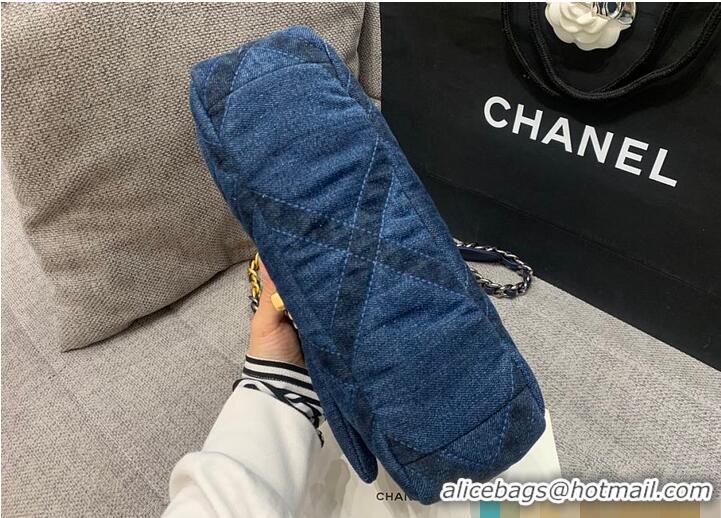 Cheap Chanel 19 In Fabric with Gold-Tone And Silver-Tone & Ruthenium-Finish Metal AS1160 Denim Blue 2026