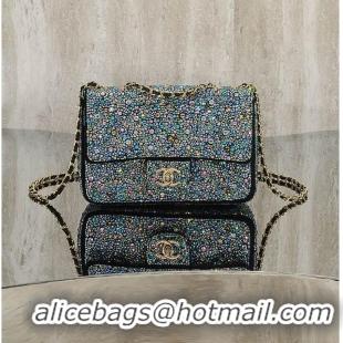 Famous Brand Chanel Crystal-Embellished Classic Flap Bag AS6134 Blue/Multicolor 2026