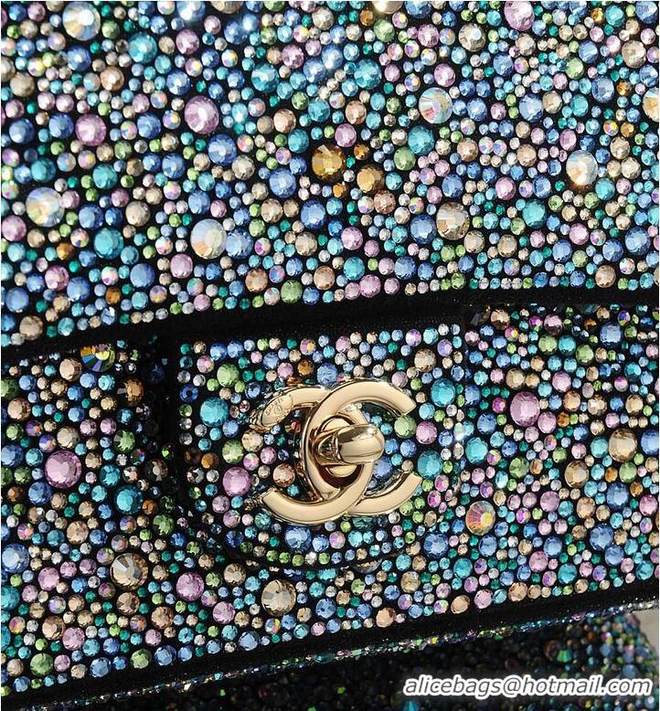 Famous Brand Chanel Crystal-Embellished Classic Flap Bag AS6134 Blue/Multicolor 2026