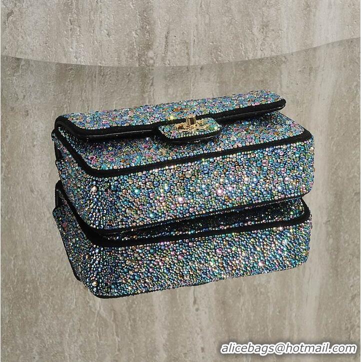 Famous Brand Chanel Crystal-Embellished Classic Flap Bag AS6134 Blue/Multicolor 2026