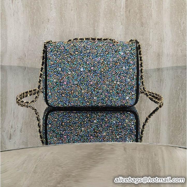 Famous Brand Chanel Crystal-Embellished Classic Flap Bag AS6134 Blue/Multicolor 2026
