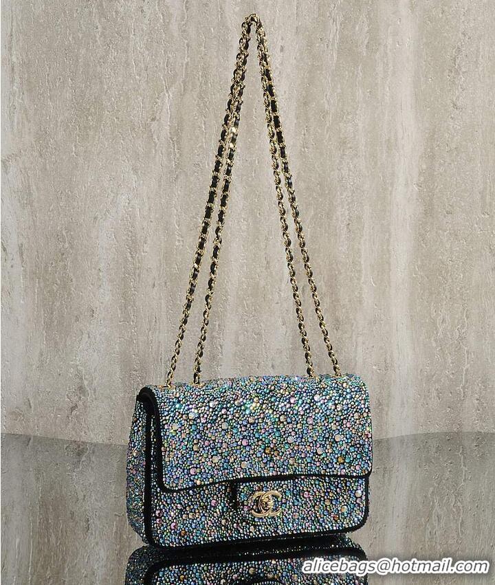 Famous Brand Chanel Crystal-Embellished Classic Flap Bag AS6134 Blue/Multicolor 2026