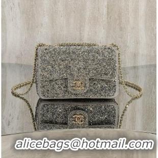 Good Looking Chanel Crystal-Embellished Classic Flap Bag AS6134 Silver/Grey 2026