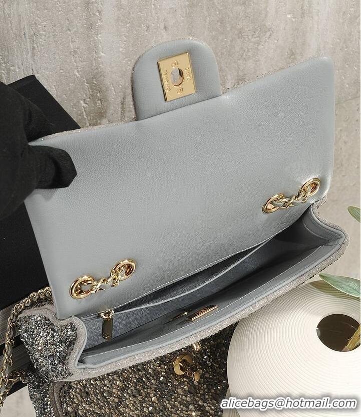 Good Looking Chanel Crystal-Embellished Classic Flap Bag AS6134 Silver/Grey 2026