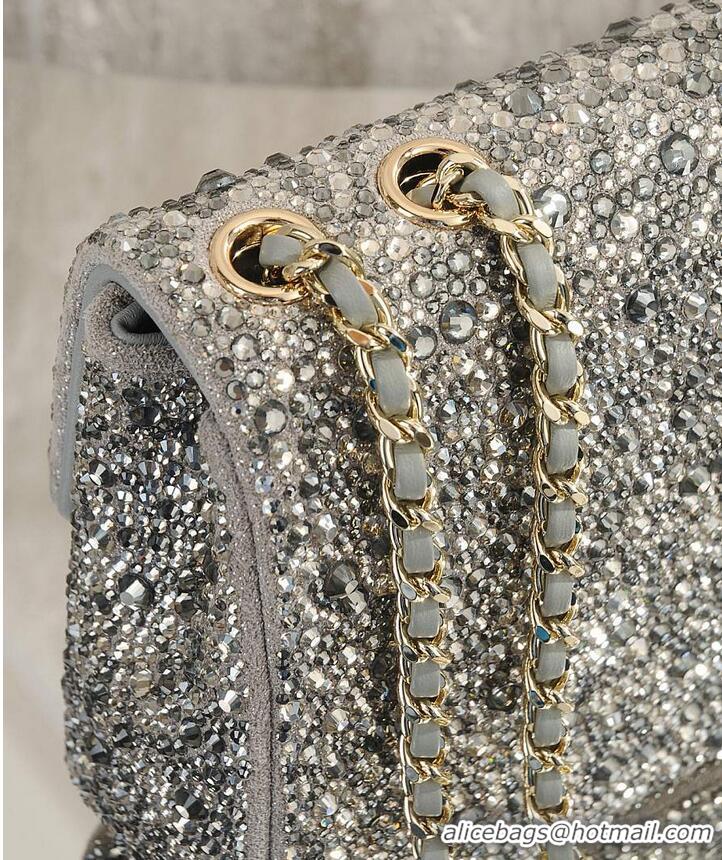 Good Looking Chanel Crystal-Embellished Classic Flap Bag AS6134 Silver/Grey 2026