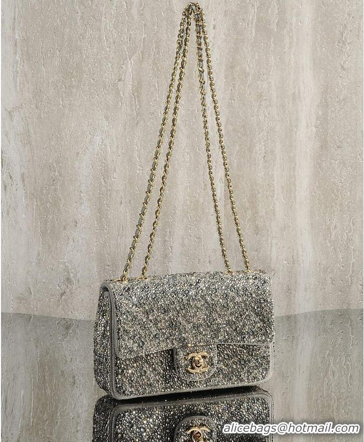 Good Looking Chanel Crystal-Embellished Classic Flap Bag AS6134 Silver/Grey 2026