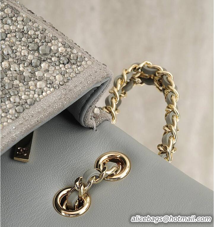 Good Looking Chanel Crystal-Embellished Classic Flap Bag AS6134 Silver/Grey 2026