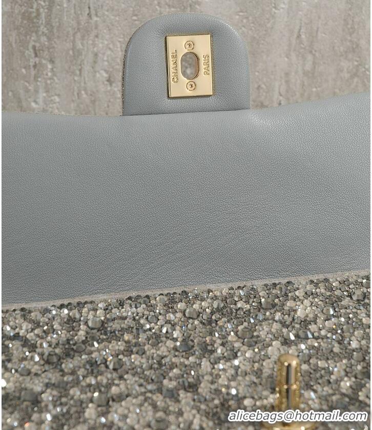 Good Looking Chanel Crystal-Embellished Classic Flap Bag AS6134 Silver/Grey 2026