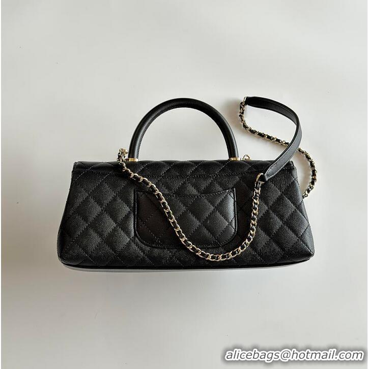 Top Design Chanel Coco Handle East-West Flap Bag Gold-tone Hardware AS6135 Black 2026