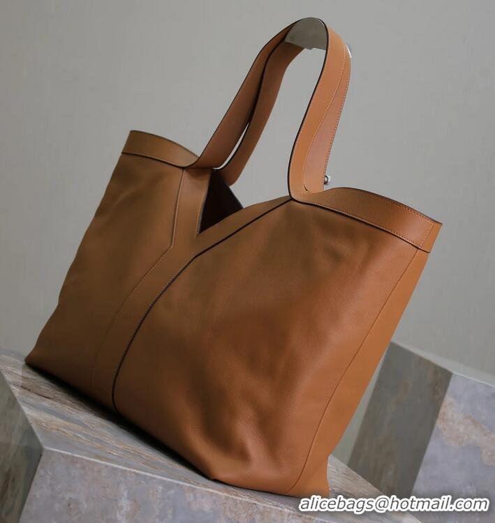 Grade Design Saint Laurent Y Large Tote Bag In Calfskin Leather 835275 Brown 2026