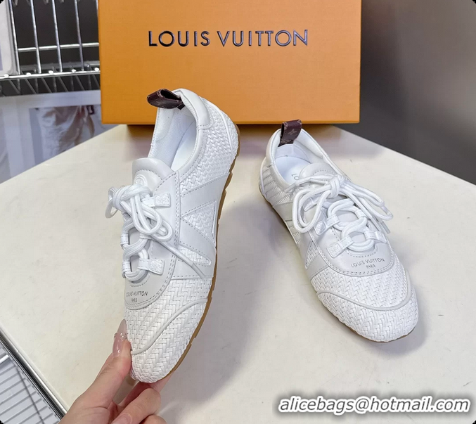 Best Price Louis Vuitton LV Sneakerina Ballerina Sneakers White Woven Leather 6061801