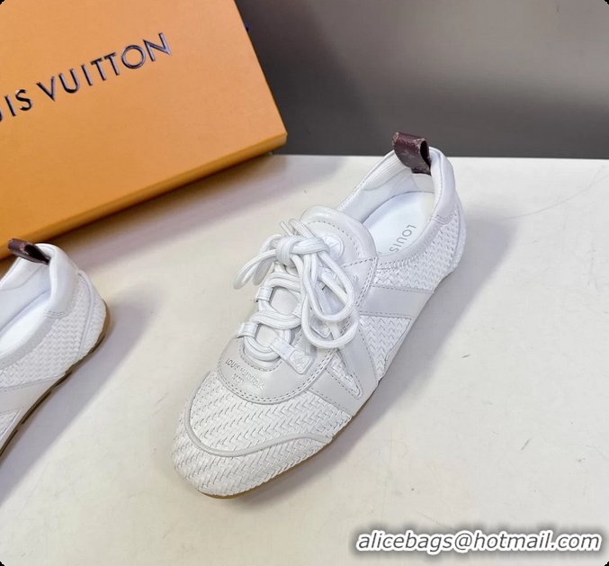 Best Price Louis Vuitton LV Sneakerina Ballerina Sneakers White Woven Leather 6061801