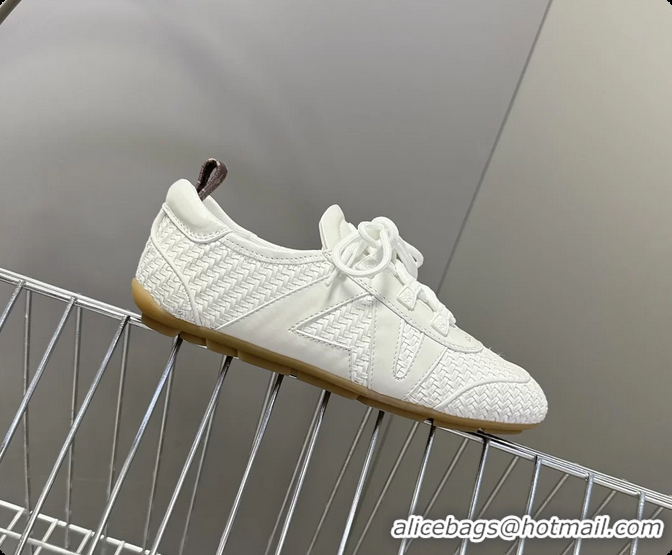 Best Price Louis Vuitton LV Sneakerina Ballerina Sneakers White Woven Leather 6061801