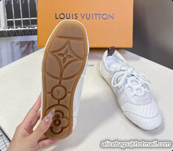 Best Price Louis Vuitton LV Sneakerina Ballerina Sneakers White Woven Leather 6061801