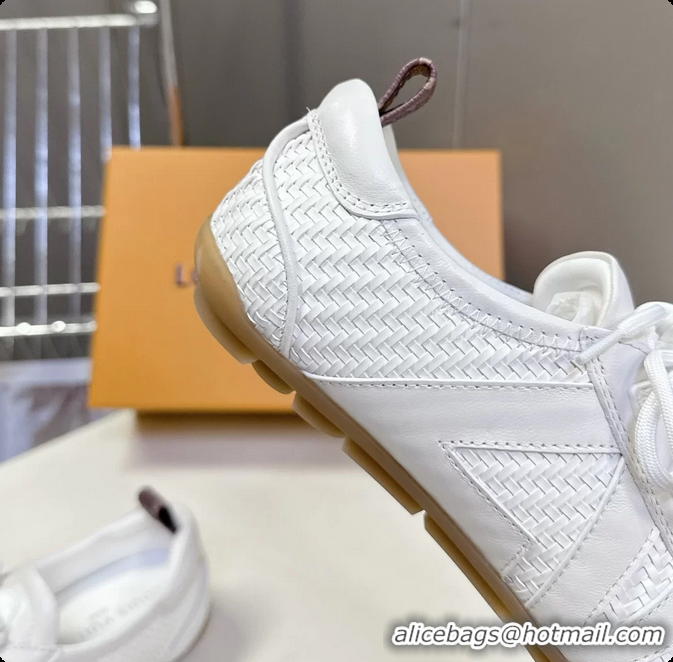 Best Price Louis Vuitton LV Sneakerina Ballerina Sneakers White Woven Leather 6061801