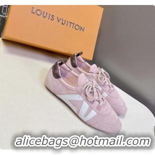 Grade Quality Louis Vuitton LV Sneakerina Ballerina Sneakers Pink Suede Leather 6061802