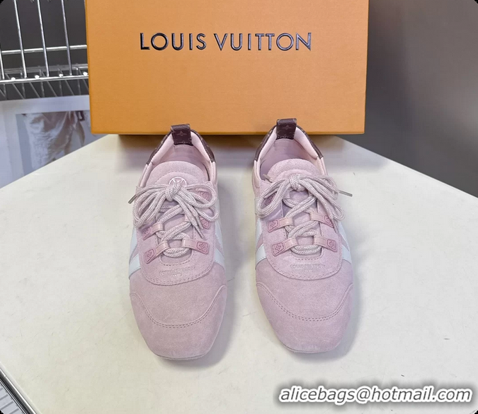 Grade Quality Louis Vuitton LV Sneakerina Ballerina Sneakers Pink Suede Leather 6061802