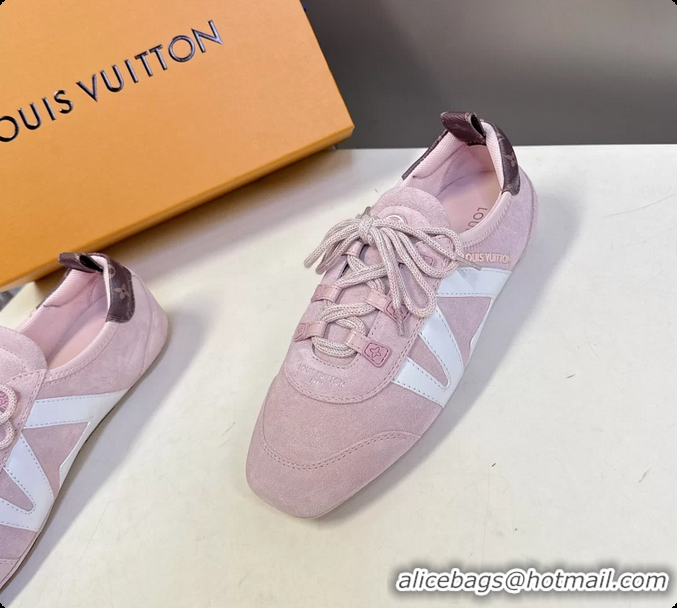 Grade Quality Louis Vuitton LV Sneakerina Ballerina Sneakers Pink Suede Leather 6061802
