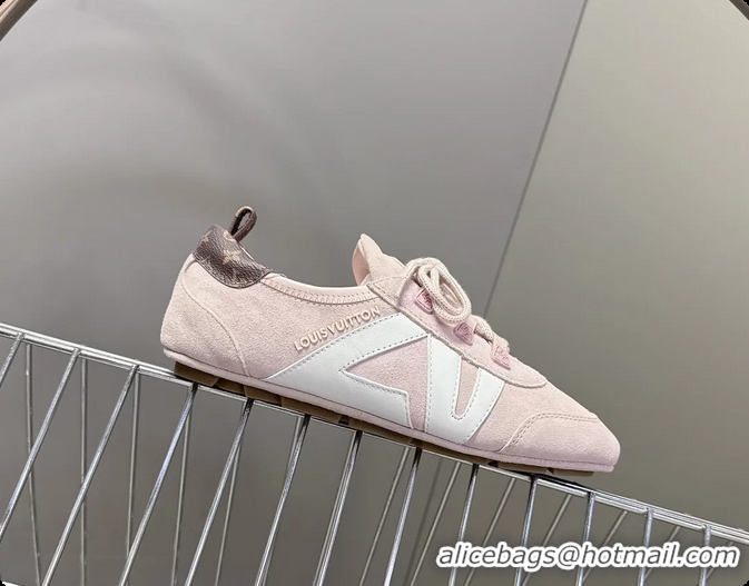 Grade Quality Louis Vuitton LV Sneakerina Ballerina Sneakers Pink Suede Leather 6061802