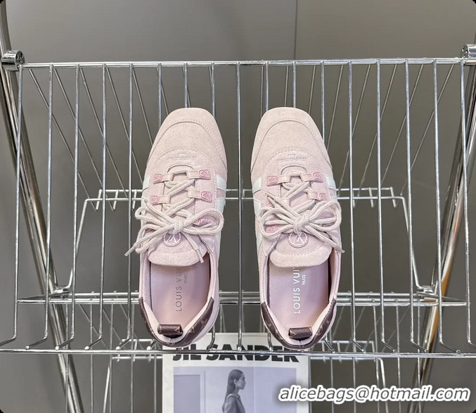Grade Quality Louis Vuitton LV Sneakerina Ballerina Sneakers Pink Suede Leather 6061802