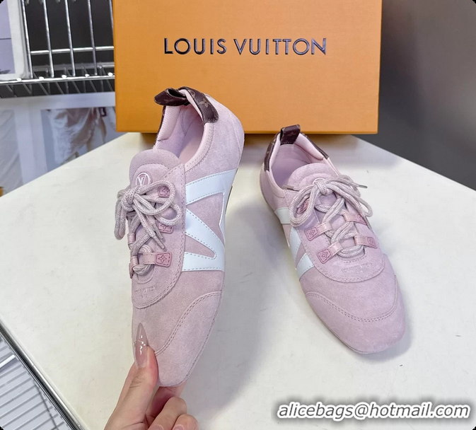 Grade Quality Louis Vuitton LV Sneakerina Ballerina Sneakers Pink Suede Leather 6061802