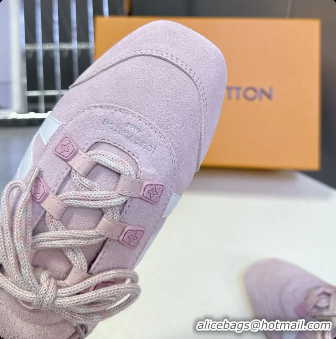 Grade Quality Louis Vuitton LV Sneakerina Ballerina Sneakers Pink Suede Leather 6061802