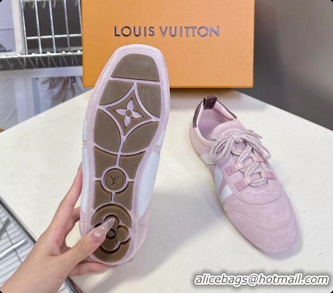 Grade Quality Louis Vuitton LV Sneakerina Ballerina Sneakers Pink Suede Leather 6061802