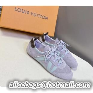 Good Quality Louis Vuitton LV Sneakerina Ballerina Sneakers Light Purple Suede Leather 6061802
