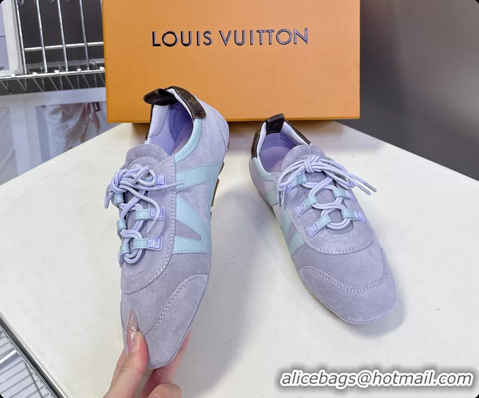 Good Quality Louis Vuitton LV Sneakerina Ballerina Sneakers Light Purple Suede Leather 6061802