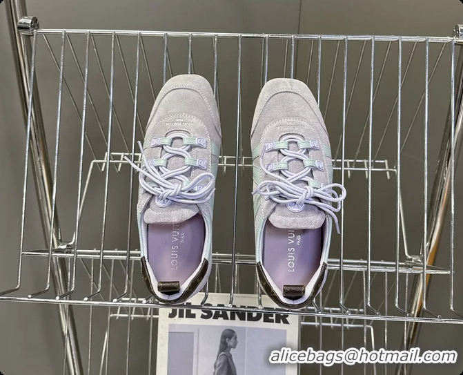 Good Quality Louis Vuitton LV Sneakerina Ballerina Sneakers Light Purple Suede Leather 6061802