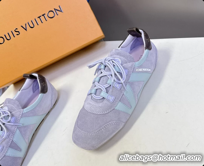 Good Quality Louis Vuitton LV Sneakerina Ballerina Sneakers Light Purple Suede Leather 6061802