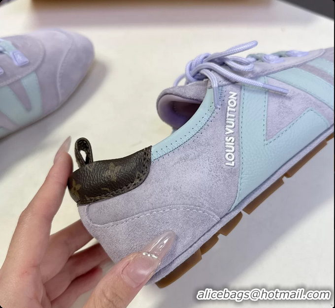 Good Quality Louis Vuitton LV Sneakerina Ballerina Sneakers Light Purple Suede Leather 6061802