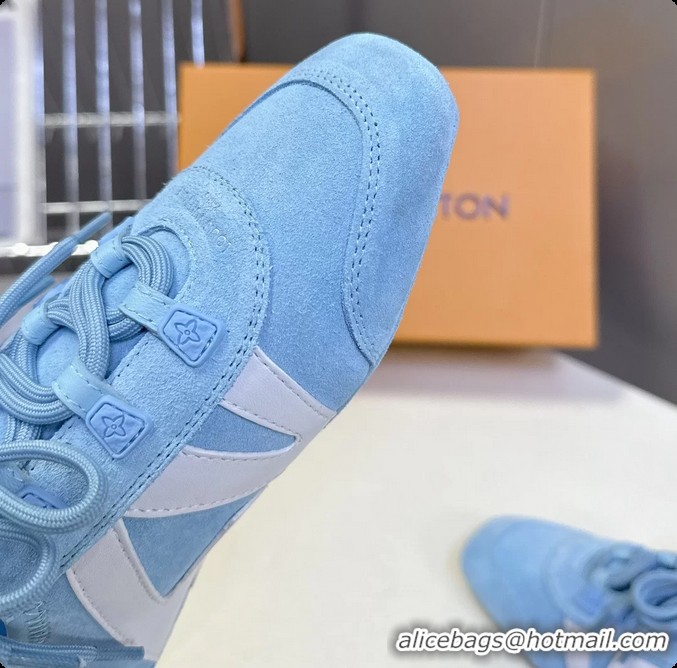 Best Grade Louis Vuitton LV Sneakerina Ballerina Sneakers Light Blue Suede Leather 6061802