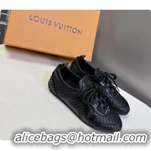 Low Price Louis Vuitton LV Sneakerina Ballerina Sneakers Black Woven Leather 6061802