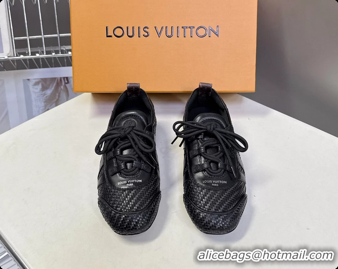 Low Price Louis Vuitton LV Sneakerina Ballerina Sneakers Black Woven Leather 6061802