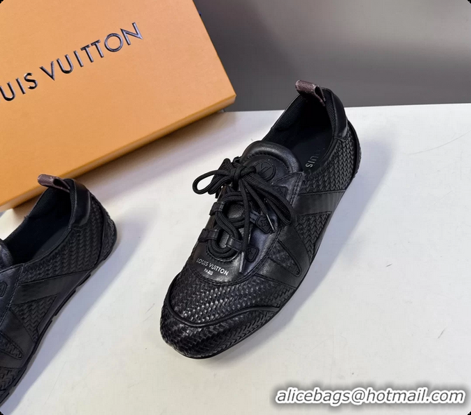 Low Price Louis Vuitton LV Sneakerina Ballerina Sneakers Black Woven Leather 6061802