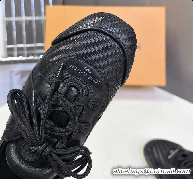 Low Price Louis Vuitton LV Sneakerina Ballerina Sneakers Black Woven Leather 6061802