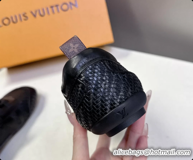 Low Price Louis Vuitton LV Sneakerina Ballerina Sneakers Black Woven Leather 6061802