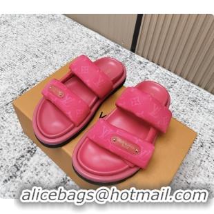 Most Popular Louis Vuitton Pool Pillow Comfort Flat Mule Sandals Nylon Fuchsia Monogram Fabric 6061803