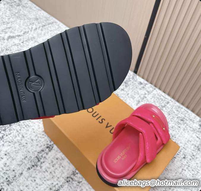 Most Popular Louis Vuitton Pool Pillow Comfort Flat Mule Sandals Nylon Fuchsia Monogram Fabric 6061803
