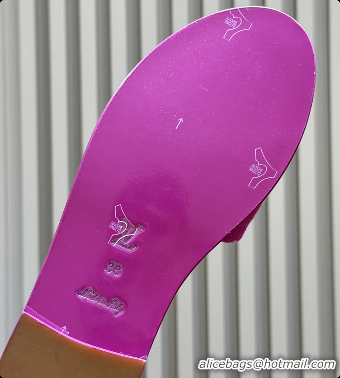 Charming Louis Vuitton Lily Flat Mule Sandals Fuchsia Monogram Denim 6061804