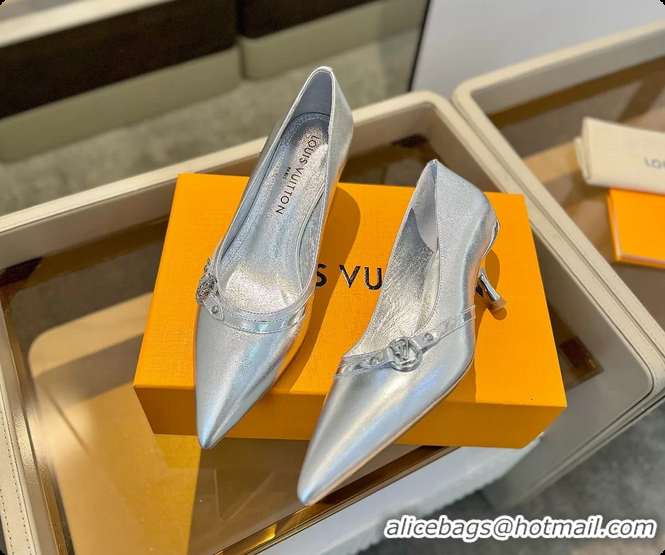 Most Popular Louis Vuitton LV 6AM Silver Lambskin Leather Pumps 55MM 6061901