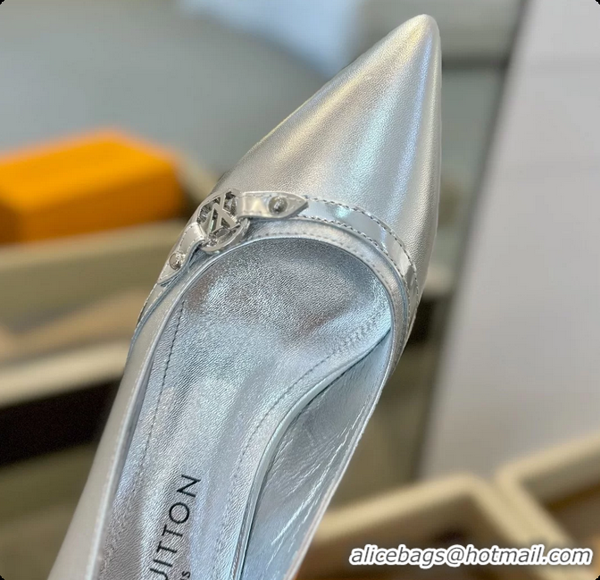 Most Popular Louis Vuitton LV 6AM Silver Lambskin Leather Pumps 55MM 6061901