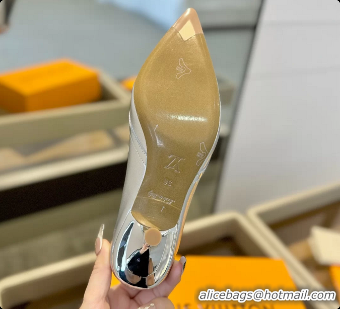 Most Popular Louis Vuitton LV 6AM Silver Lambskin Leather Pumps 55MM 6061901
