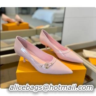 Feminine Louis Vuitton LV 6AM Pink Patent Leather Pumps 55MM 6061902