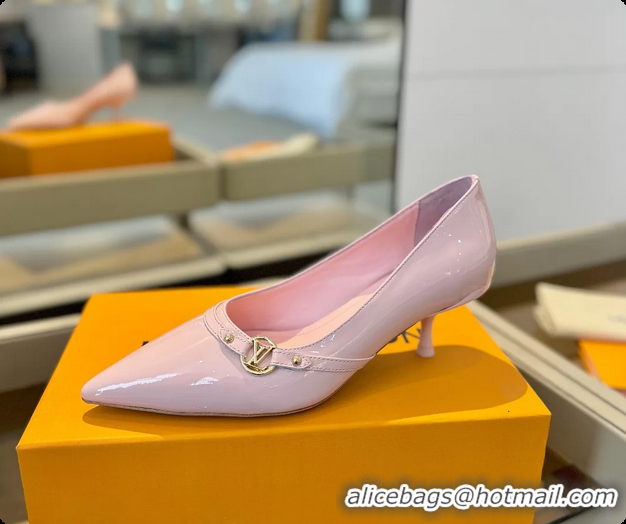 Feminine Louis Vuitton LV 6AM Pink Patent Leather Pumps 55MM 6061902