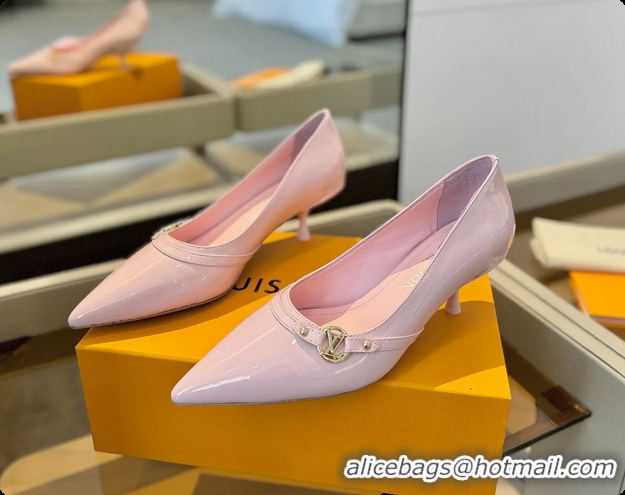 Feminine Louis Vuitton LV 6AM Pink Patent Leather Pumps 55MM 6061902