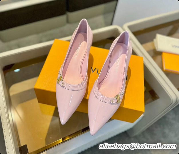 Feminine Louis Vuitton LV 6AM Pink Patent Leather Pumps 55MM 6061902