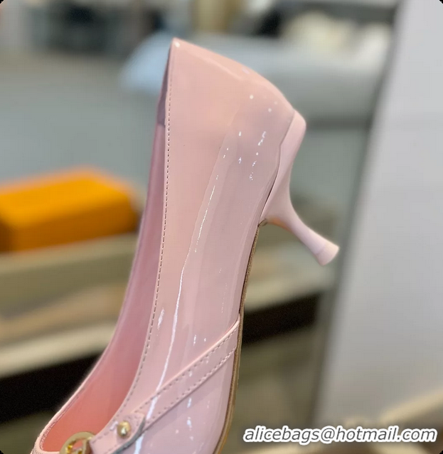 Feminine Louis Vuitton LV 6AM Pink Patent Leather Pumps 55MM 6061902